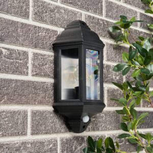 Athena Half Wall Lant wPIR Blk