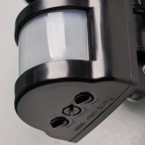 Alan 2x10w LED Adj FL w180deg PIR IP65 4k Blk