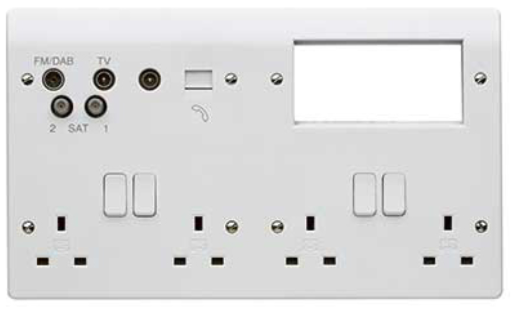 MK K2740WHI Combi Plate 4G DP 13A