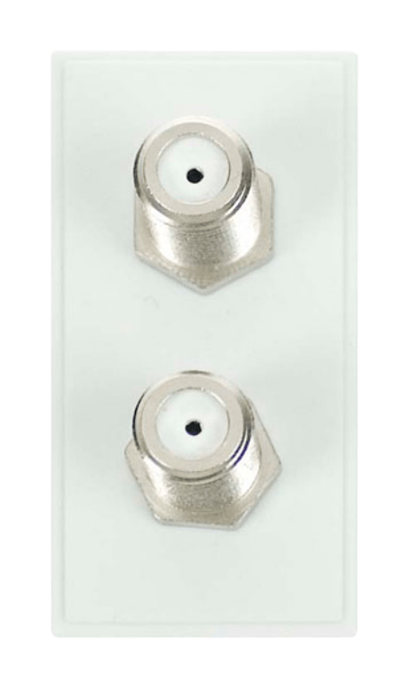 Click MM406WH Socket Sat Twin Female Whi