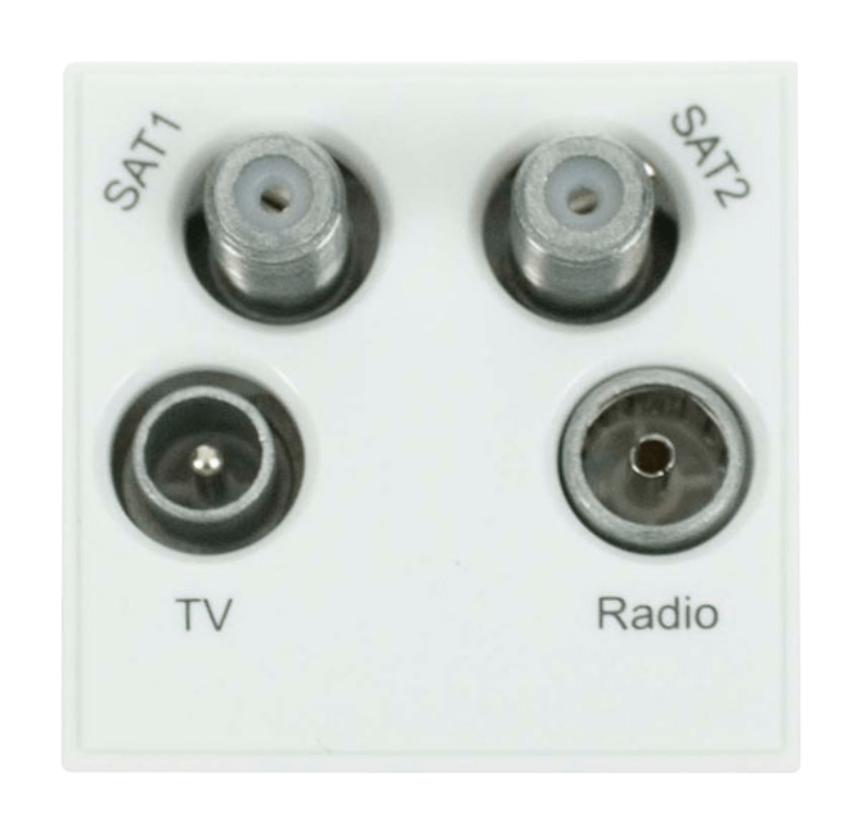 Click MM440WH Socket Sat 1& 2 Whi