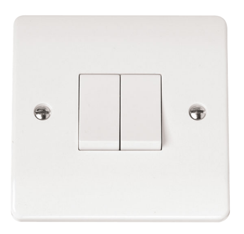 Click CMA012 Plateswitch 2G 2W 10A Whi