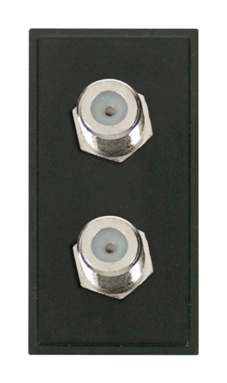 Click MM406BK Socket Sat Twin Female Blk