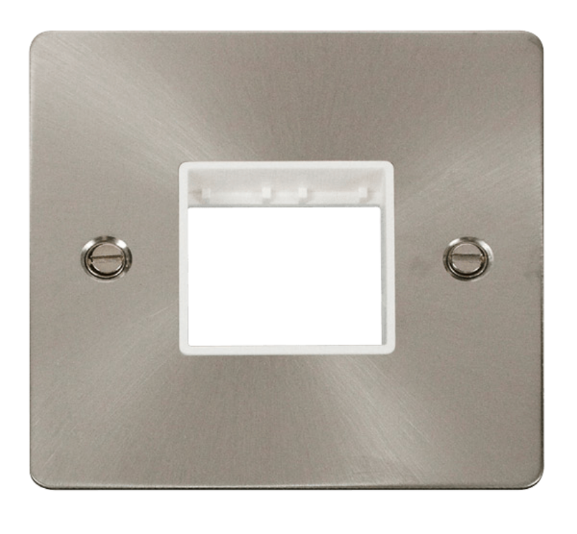 Click FPBS402WH Frontplate 1G 2Aperture