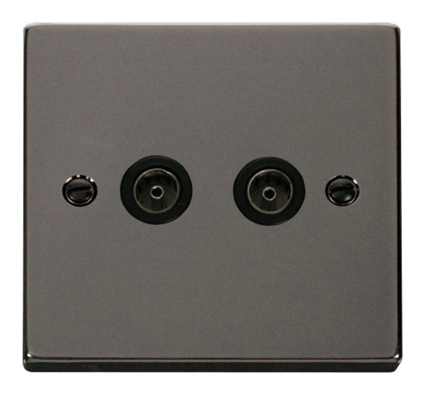 Click VPBN066BK Socket CoAx Twin BN