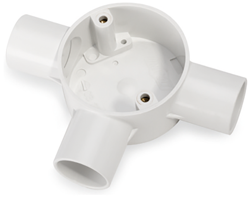 U/Volt CB25/3WH Tee Circ Box 25mm White