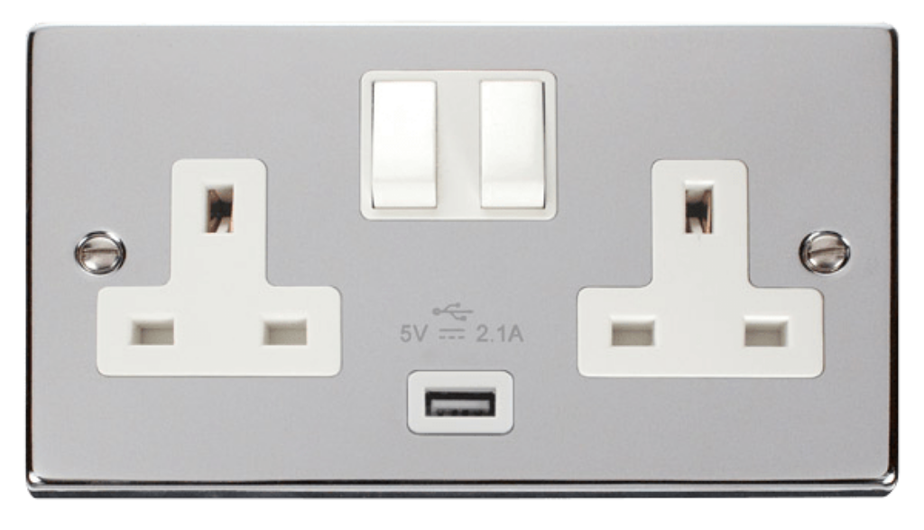 Click VPCH770WH Socket 2G Swd & USB 13A