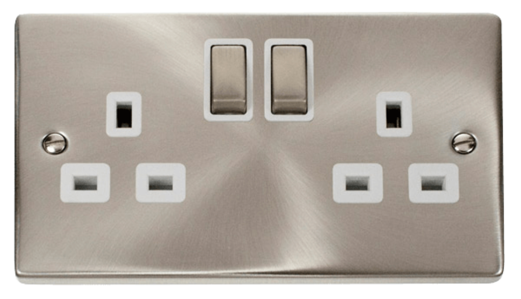 Click VPSC536WH Socket DP 2G Swd 13A