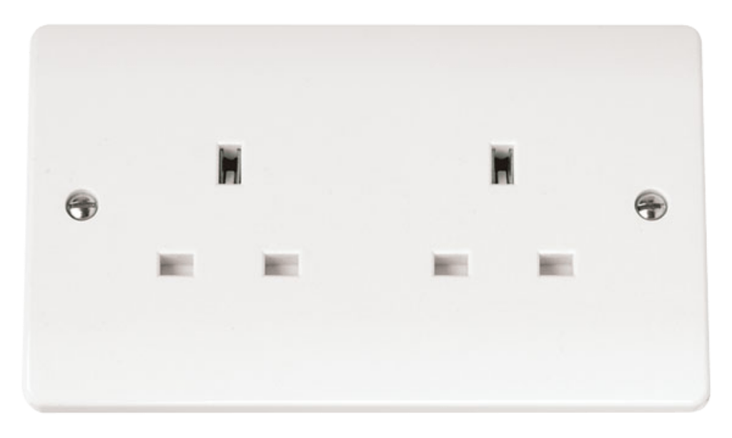 Click CMA032 Socket 2Gang 13A Whi