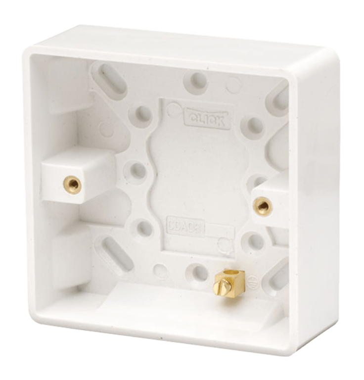 Click CMA081 Pattress 1Gang 25mm Whi