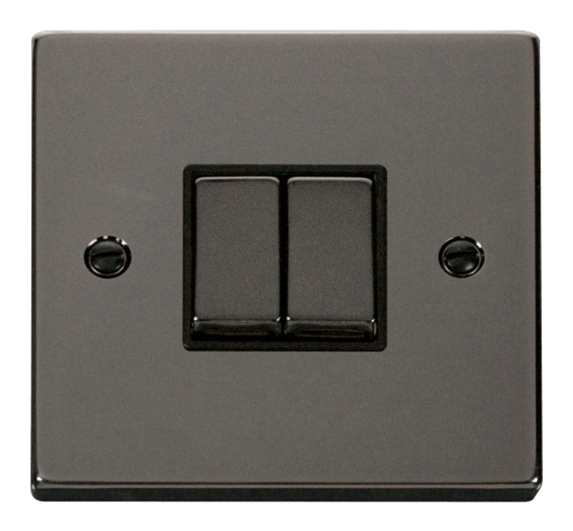 Click VPBN412BK Plateswitch 2G 2W 10A BN