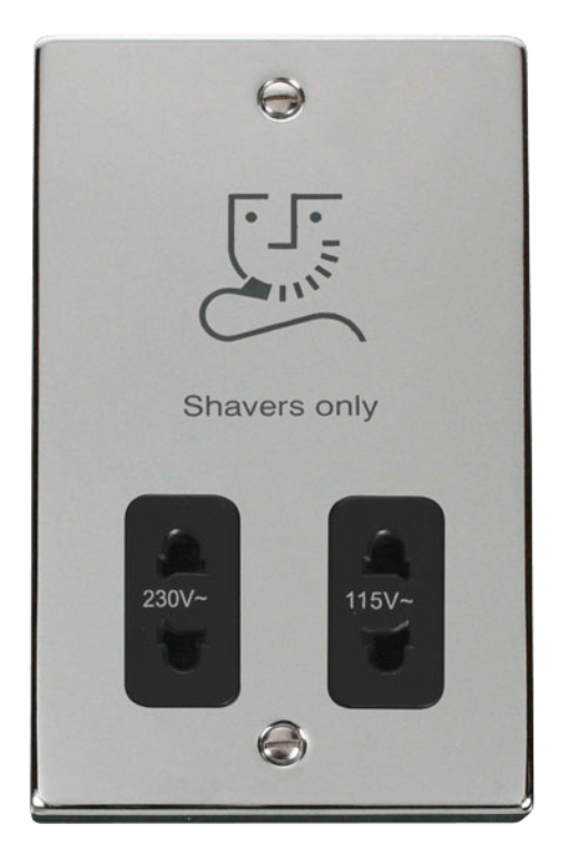 Click VPCH100BK Shaver Socket 115/230V